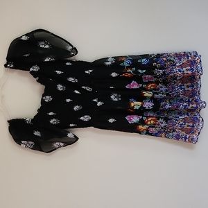 City Studio black floral mini dress